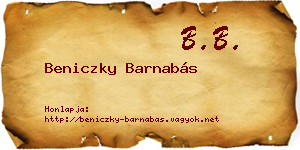 Beniczky Barnabás névjegykártya