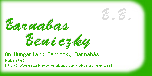 barnabas beniczky business card